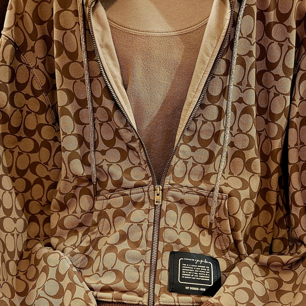 Coach Tan Patterned Hoodie
